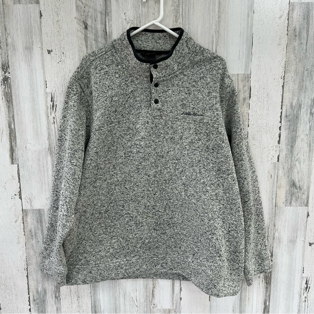 Eddie Bauer Men’s 1/4 Snap Pullover Sweater Size XXL 100 % Polyester
